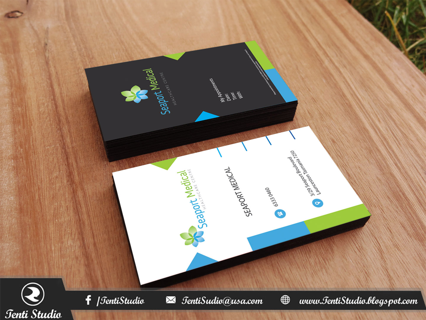 Visitenkarten-Design von Tenti Studio für Seaport Medical Healthcare Centre | Design #8768230