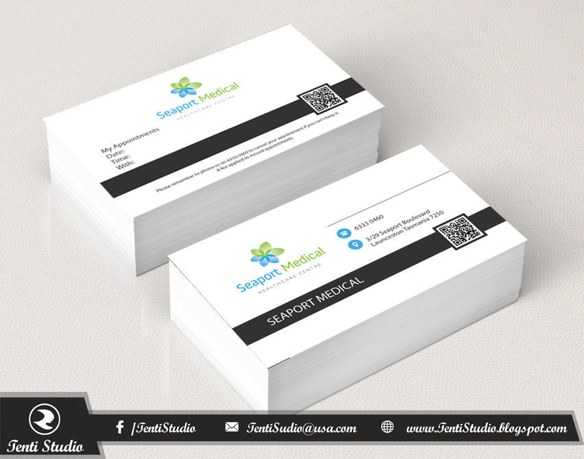 Visitenkarten-Design von Tenti Studio für Seaport Medical Healthcare Centre | Design #8768231