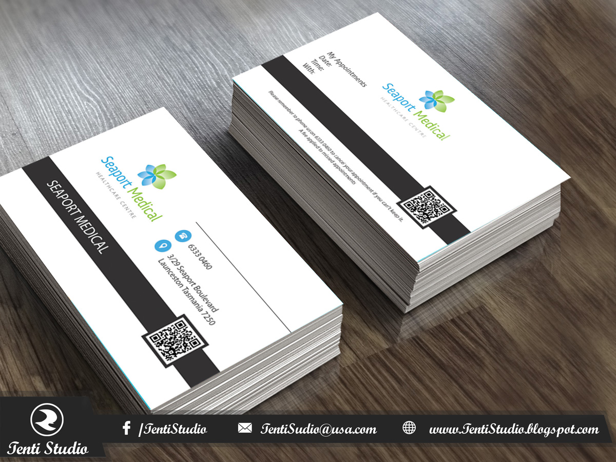Visitenkarten-Design von Tenti Studio für Seaport Medical Healthcare Centre | Design #8768232
