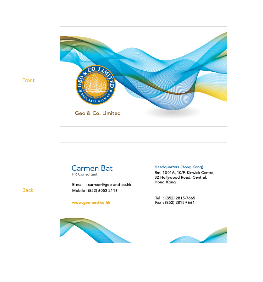 Business Card Design by Diseno Advertising Pte Ltd for Geo & Co. Limited | Design #2012845
