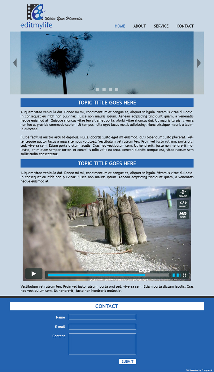 Web Design by eckographic for Edit My Life Pty Ltd | Design #2096956