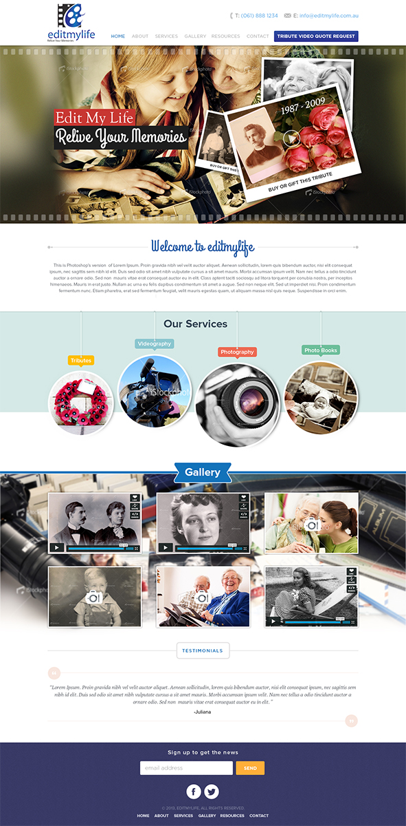 Web Design by Mayank Patel for Edit My Life Pty Ltd | Design #2130633