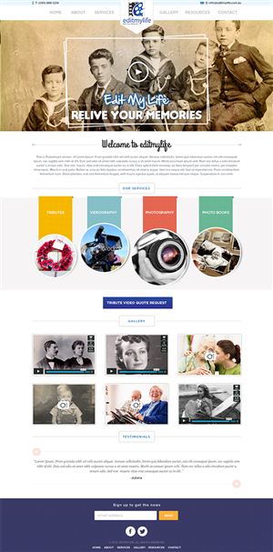 Web Design par Mayank Patel pour Edit My Life Pty Ltd | Design : #2130636