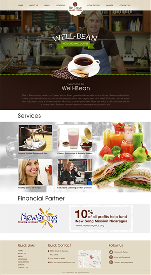 Well-Bean Coffee Kiosks Webdesign project | Diseño Web por Mayank Patel