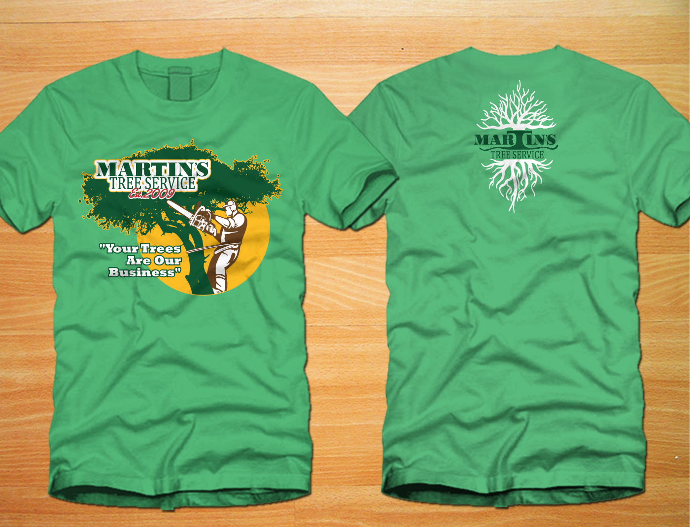 Elegant, Playful, Work Tshirt Design for Martins tree service by One