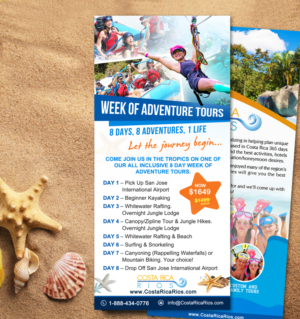 Costa Rica Rios Adventure Vacation Rack Card | Flyer Design by MDesigns ™