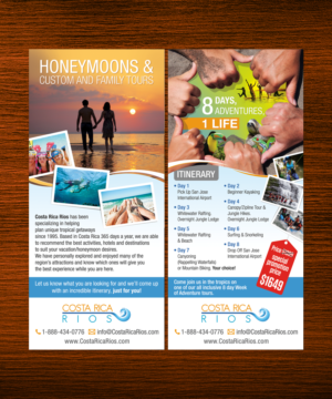 Costa Rica Rios Adventure Vacation Rack Card | Flyer Design by nadhisa87