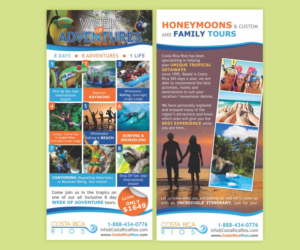 Costa Rica Rios Adventure Vacation Rack Card | Design de Flyer par Cut and Glue