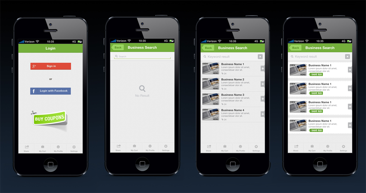 App Design by Violeta Pironkova for Deals App | Design #2014860
