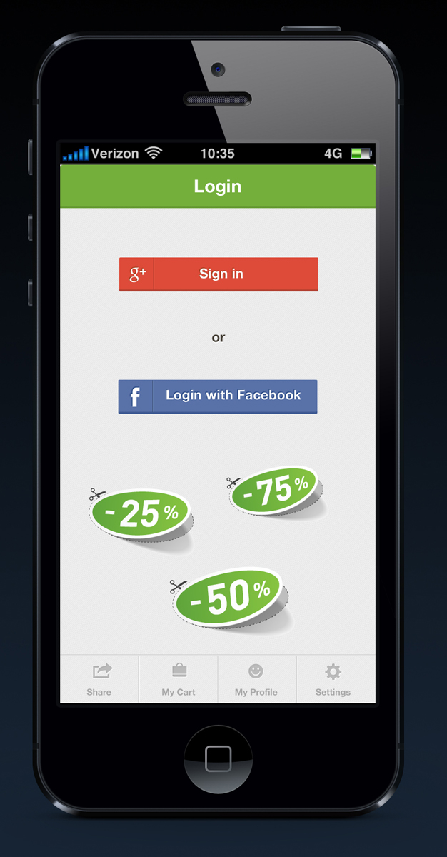App Design by Violeta Pironkova for Deals App | Design #2014968