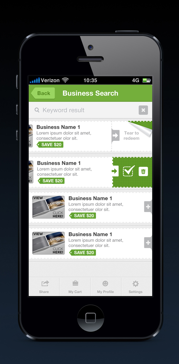 App Design by Violeta Pironkova for Deals App | Design #2015306