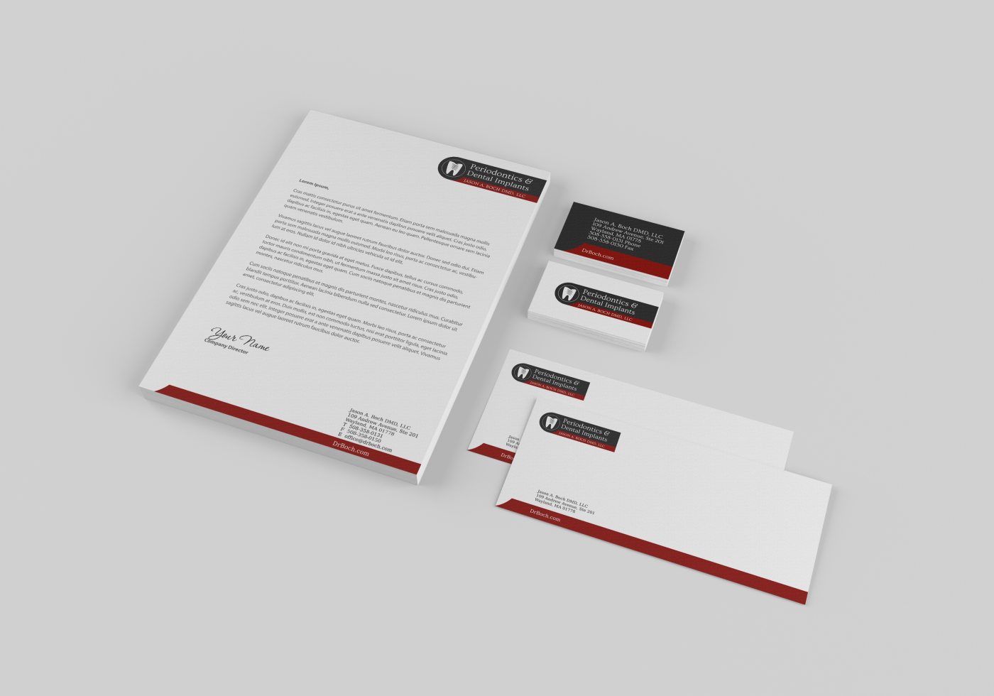 Schreibwaren-Design von HYPdesign für Jason A. Boch, DMD LLC | Design #2084839