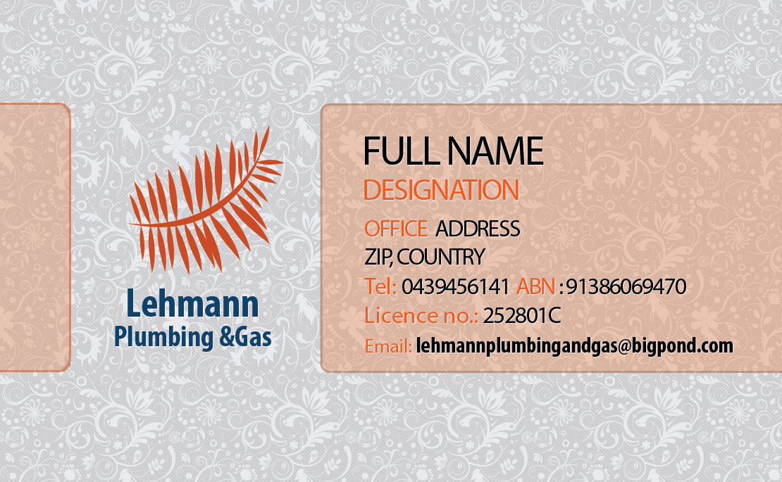 Business Card Design by Ridwan for Lehmann Plumbing and Gas | Design #2032006
