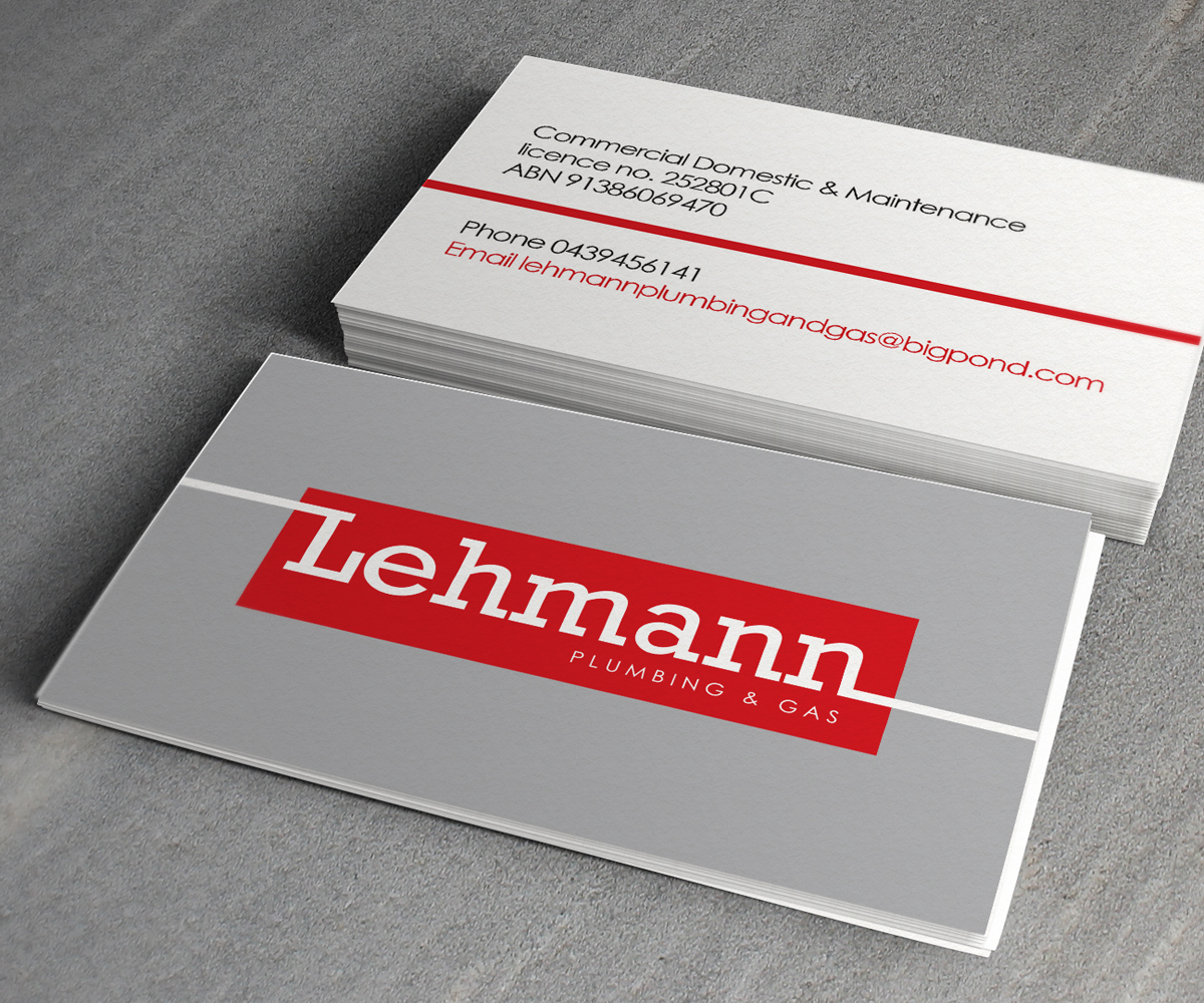 Business Card Design by see why for Lehmann Plumbing and Gas | Design #2014835