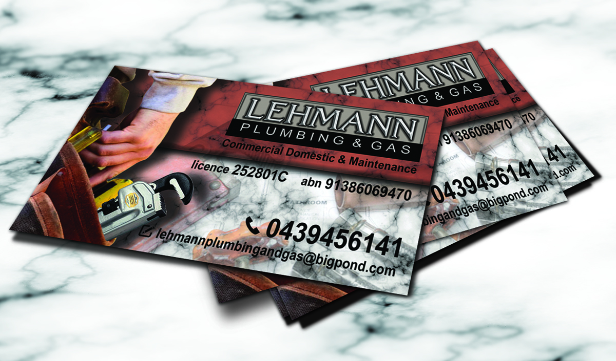 Business Card Design by Fitzi610 for Lehmann Plumbing and Gas | Design #2036384