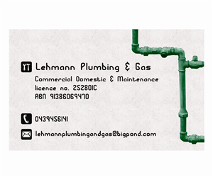 Business Card Design by Andrea Kis for Lehmann Plumbing and Gas | Design: #2026947