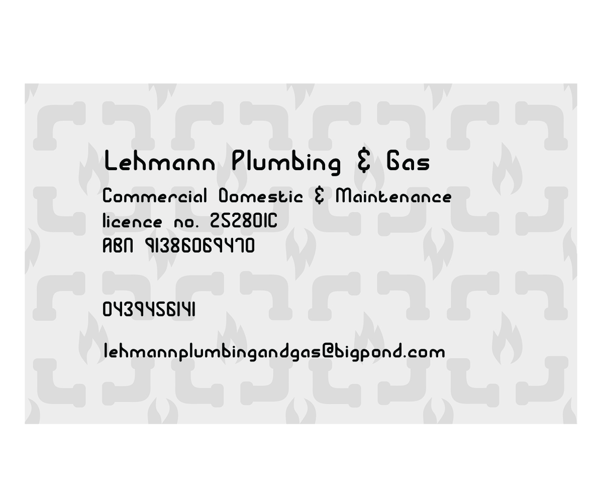 Business Card Design by Andrea Kis for Lehmann Plumbing and Gas | Design #2026983