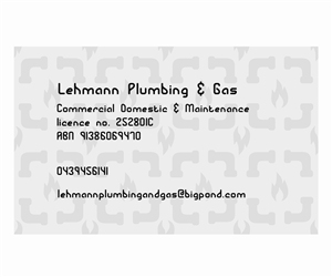 Business Card Design by Andrea Kis for Lehmann Plumbing and Gas | Design: #2026983