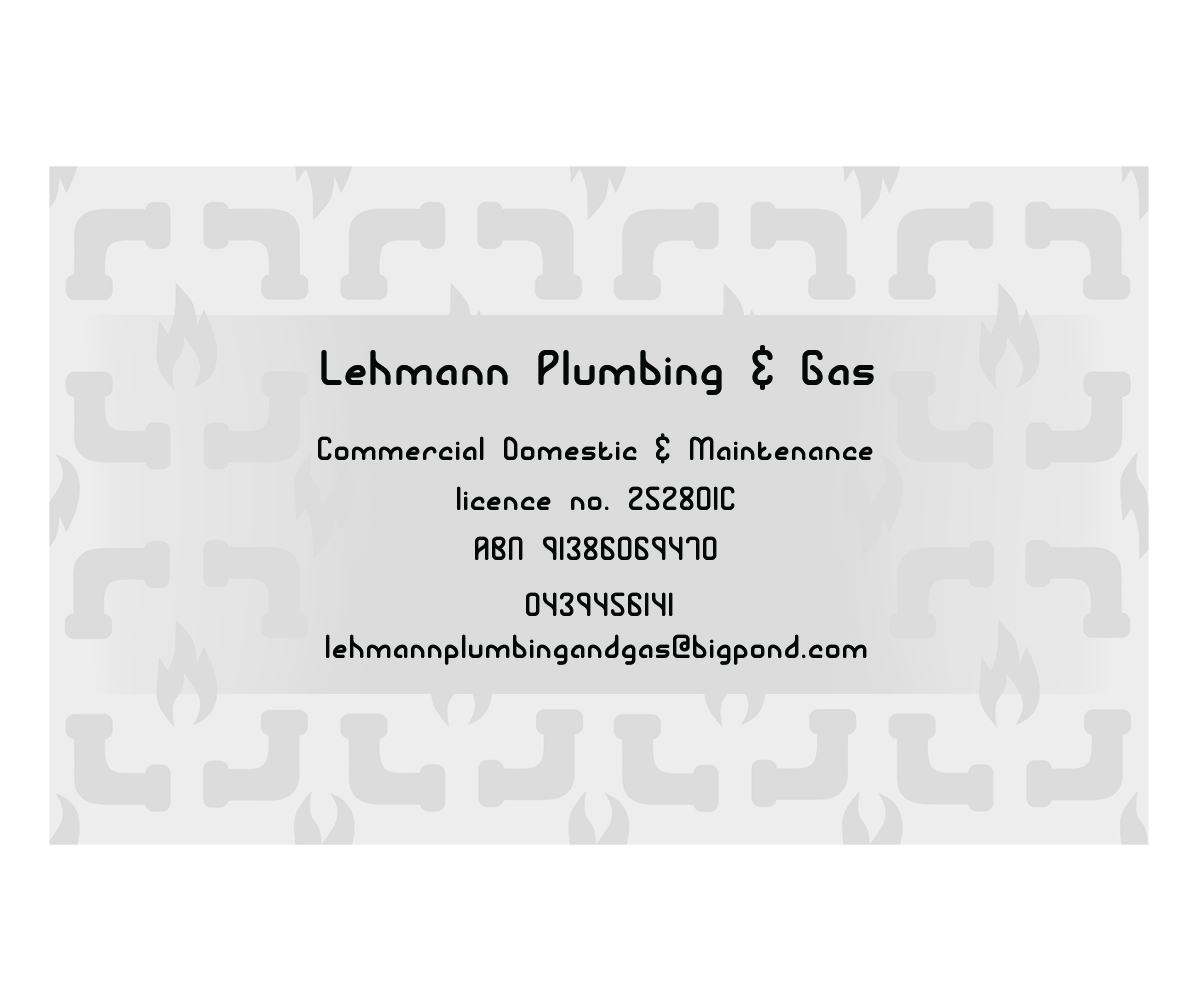 Business Card Design by Andrea Kis for Lehmann Plumbing and Gas | Design #2027030