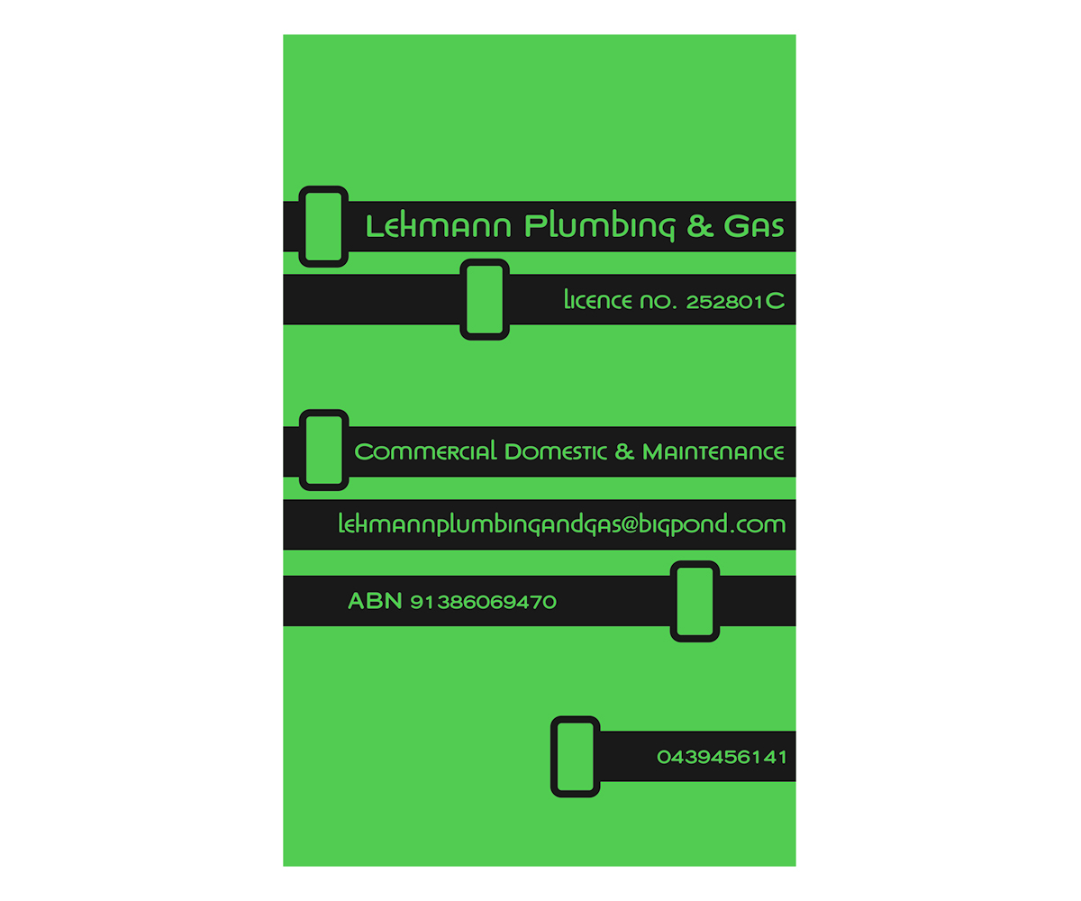 Business Card Design by Andrea Kis for Lehmann Plumbing and Gas | Design #2027065