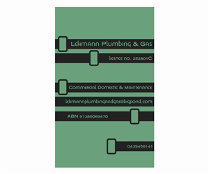 Business Card Design by Andrea Kis for Lehmann Plumbing and Gas | Design: #2027065