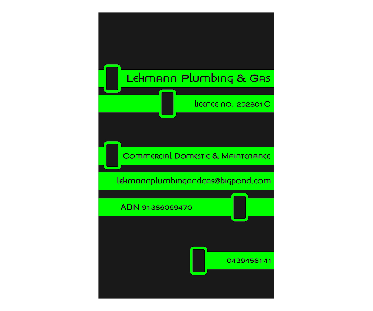 Business Card Design by Andrea Kis for Lehmann Plumbing and Gas | Design #2028238