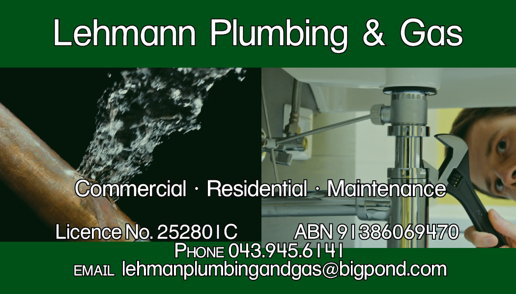 Business Card Design by HaggisDesign for Lehmann Plumbing and Gas | Design #2015986