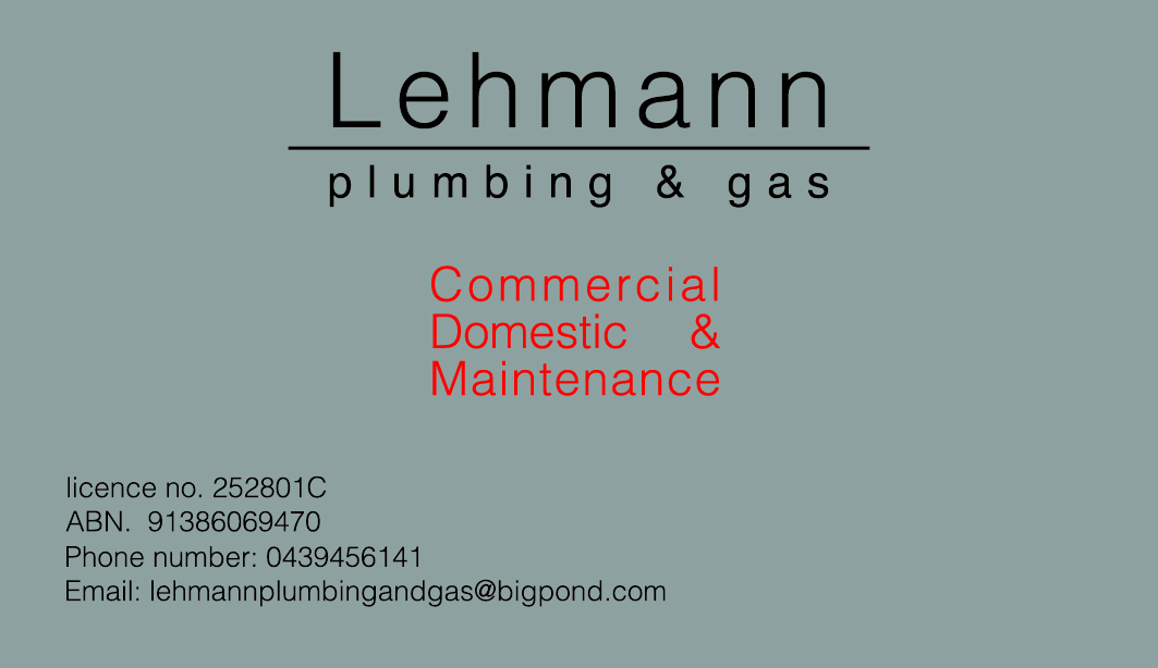 Business Card Design by VooDoo designs  for Lehmann Plumbing and Gas | Design #2014322