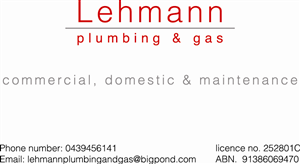 Business Card Design by VooDoo designs  for Lehmann Plumbing and Gas | Design: #2014331