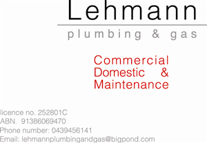 Diseño de Tarjeta de Presentación por VooDoo designs  para Lehmann Plumbing and Gas | Diseño #2014335