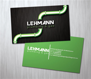 Diseño de Tarjeta de Presentación por CRONO design para Lehmann Plumbing and Gas | Diseño #2013741