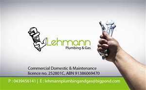 Business Card Design by Rflames for Lehmann Plumbing and Gas | Design: #2014816