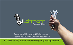 Business Card Design by Rflames for Lehmann Plumbing and Gas | Design: #2014818