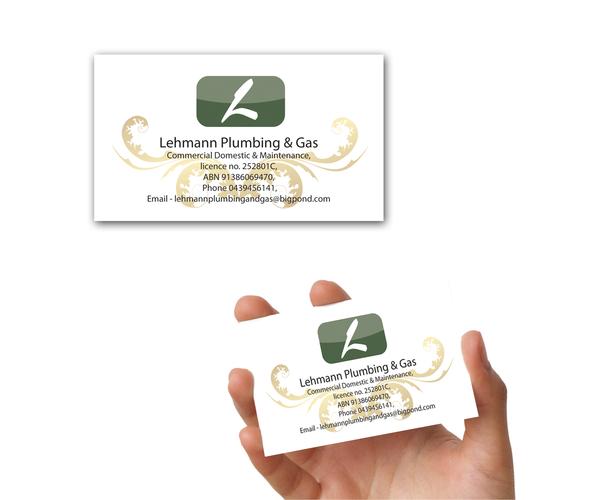 Business Card Design by Sandaru for Lehmann Plumbing and Gas | Design #2025972