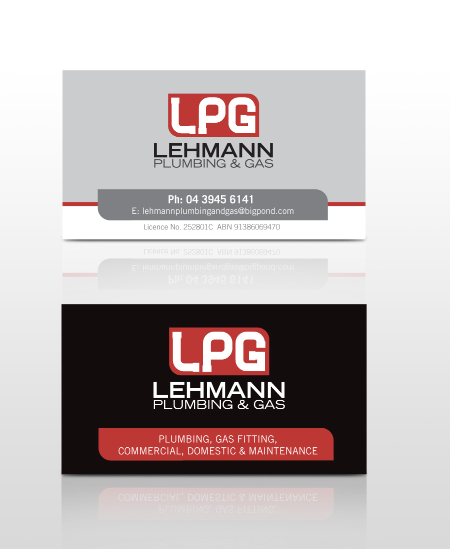 Business Card Design by Graphite Design for Lehmann Plumbing and Gas | Design #2013654