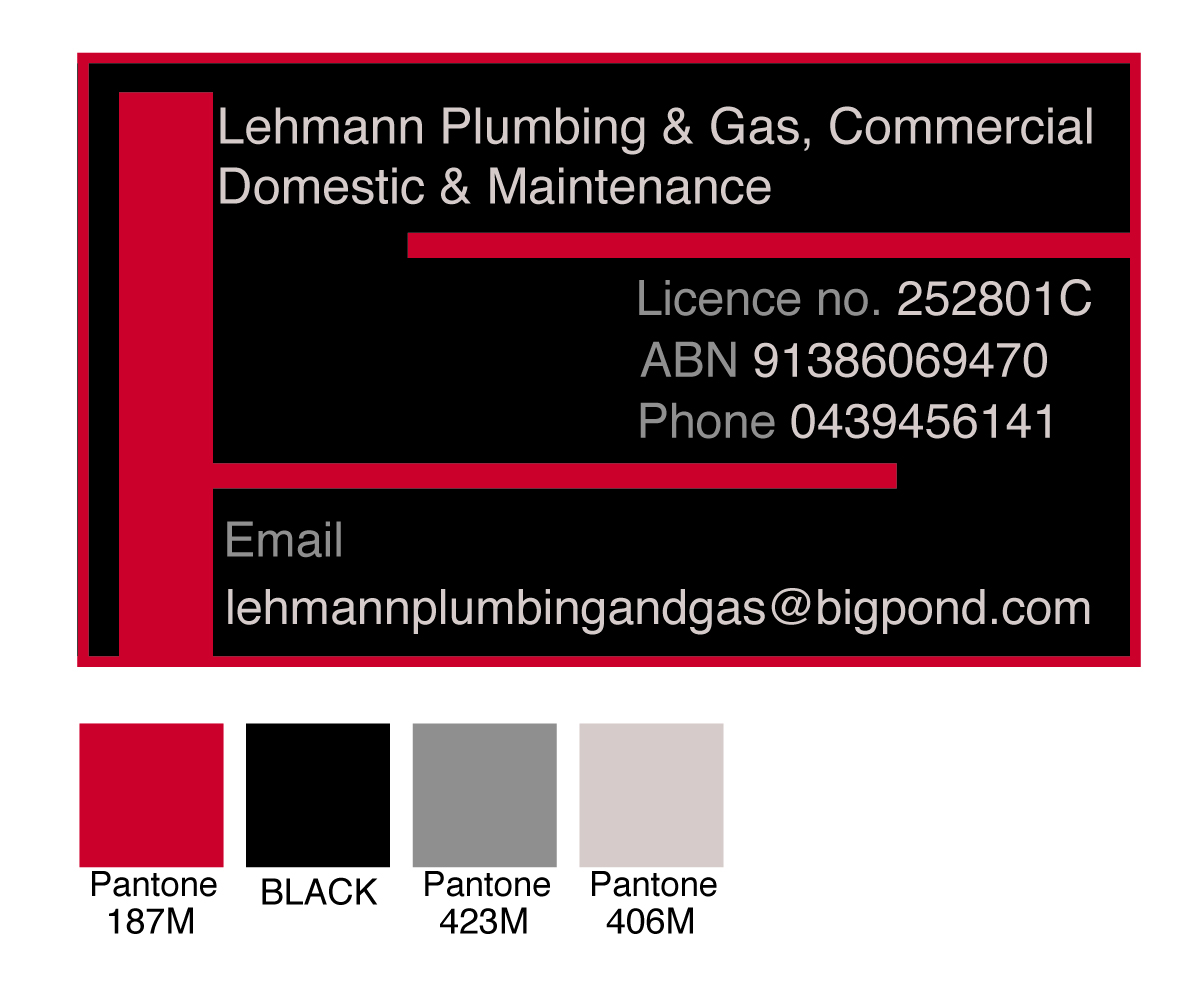 Business Card Design by Christopher Brennan Designs for Lehmann Plumbing and Gas | Design #2020452