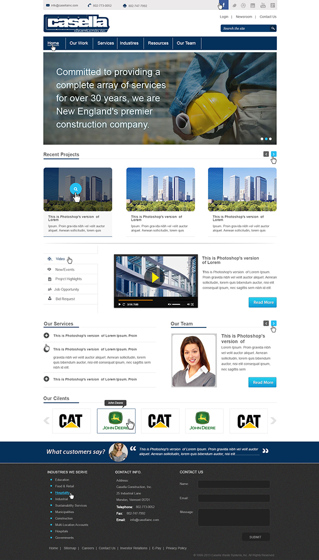 Design Wordpress par kecy08 pour Casella Construction, Inc. | Design #2044176