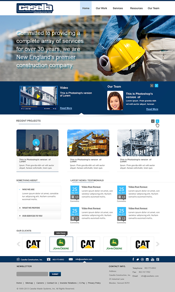 Wordpress Design by kecy08 for Casella Construction, Inc. | Design #2049515