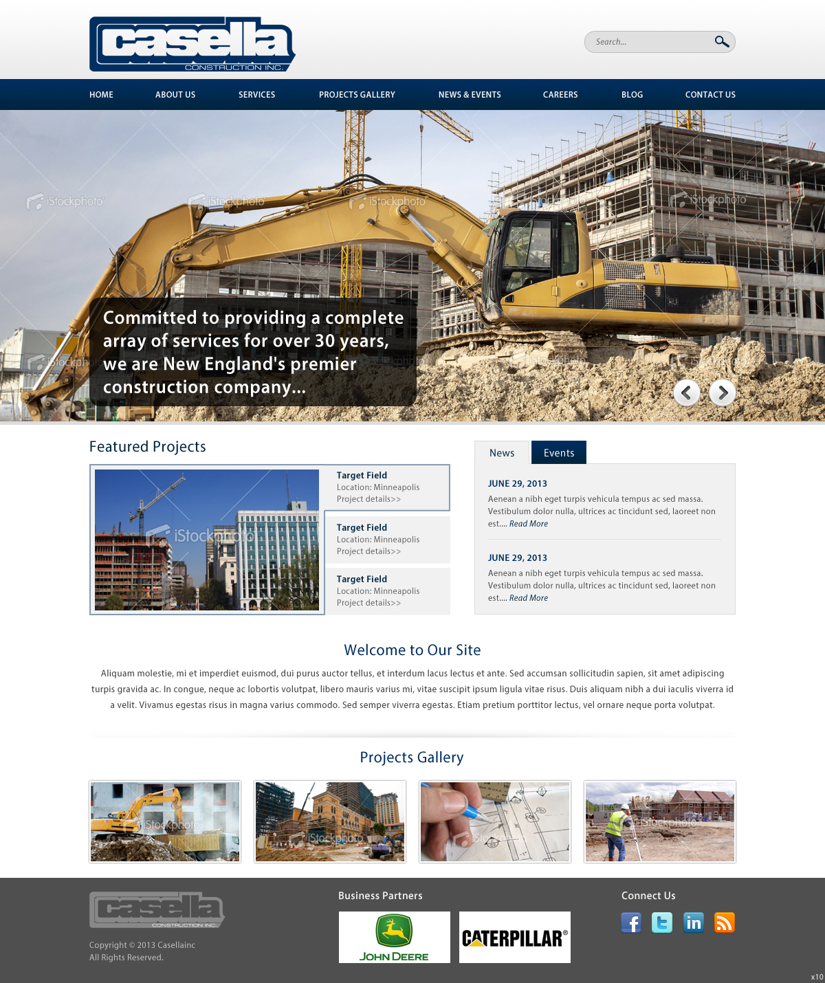 Wordpress Design by pb for Casella Construction, Inc. | Design #2020865
