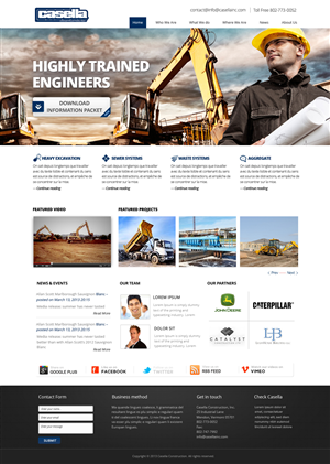 WordPress design project for Casella Construction