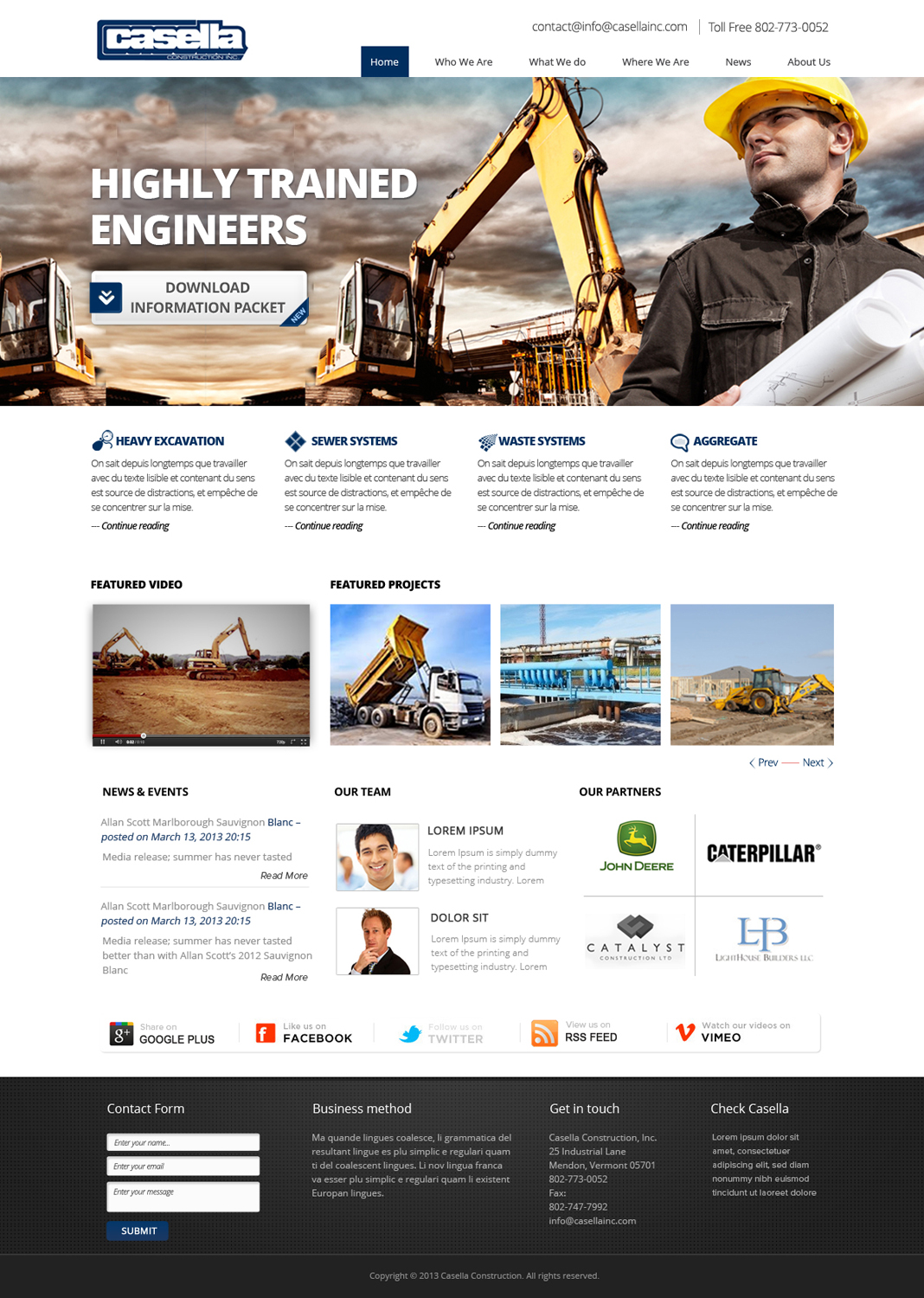 Wordpress Design by OM for Casella Construction, Inc. | Design #2094237