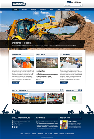 WordPress design project for Casella Construction | Wordpress Design by MIND