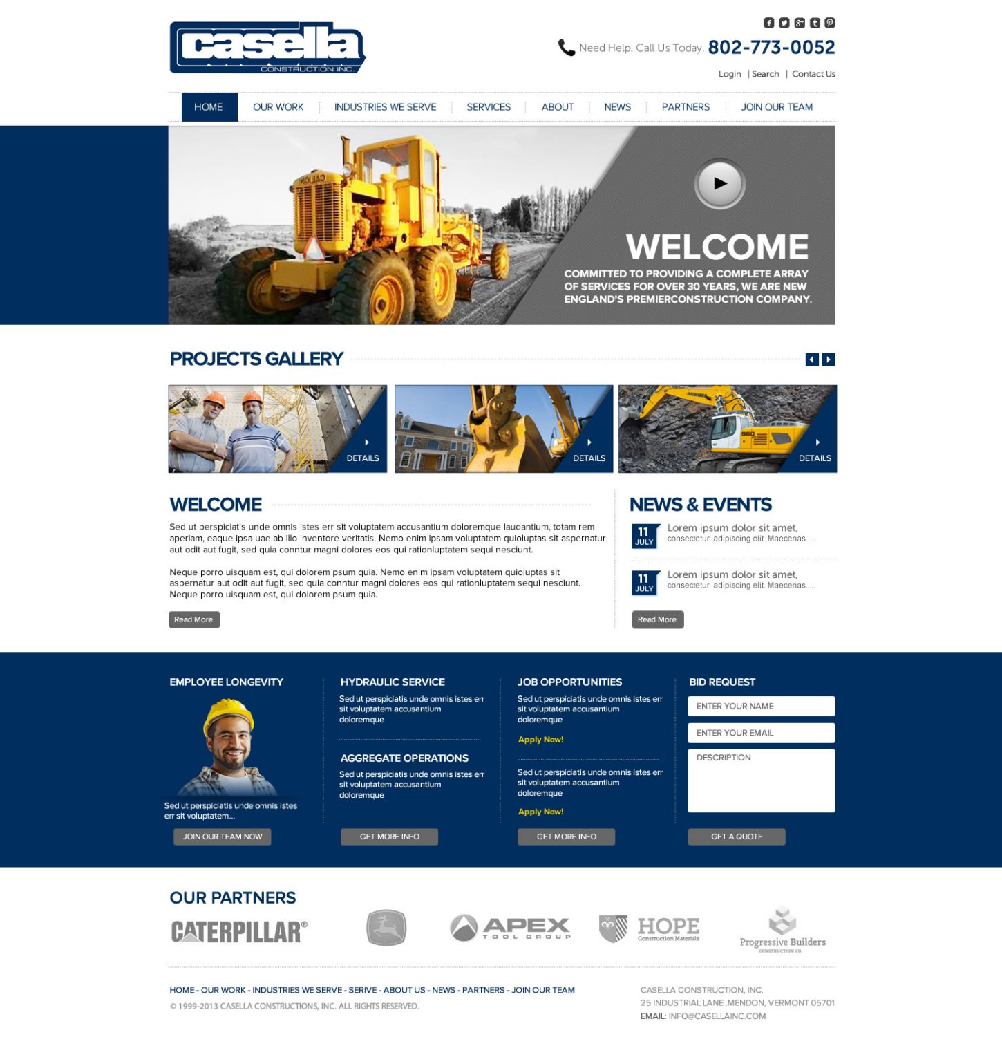 Diseño Wordpress por TechWise para Casella Construction, Inc. | Diseño #2047626