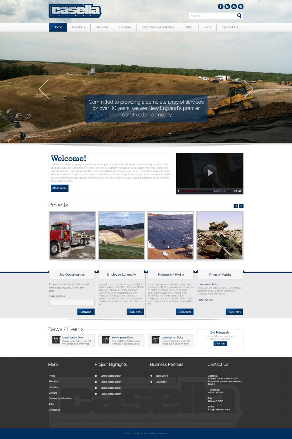 Wordpress Design by TechWise for Casella Construction, Inc. | Design #2047630
