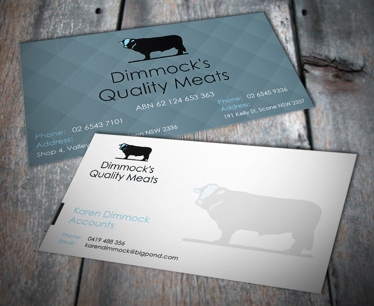 Business Card Design by MT for Dimmock's Quality Meats | Design #2108239