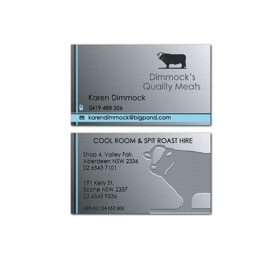 Business Card Design by GD logo design for Dimmock's Quality Meats | Design: #2181973