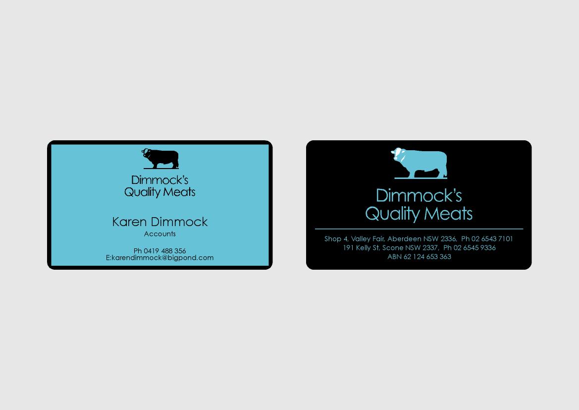 Business Card Design by cakalie for Dimmock's Quality Meats | Design #2108369
