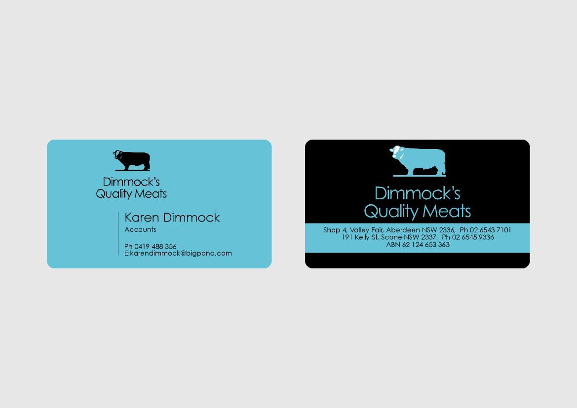 Business Card Design by cakalie for Dimmock's Quality Meats | Design #2108372