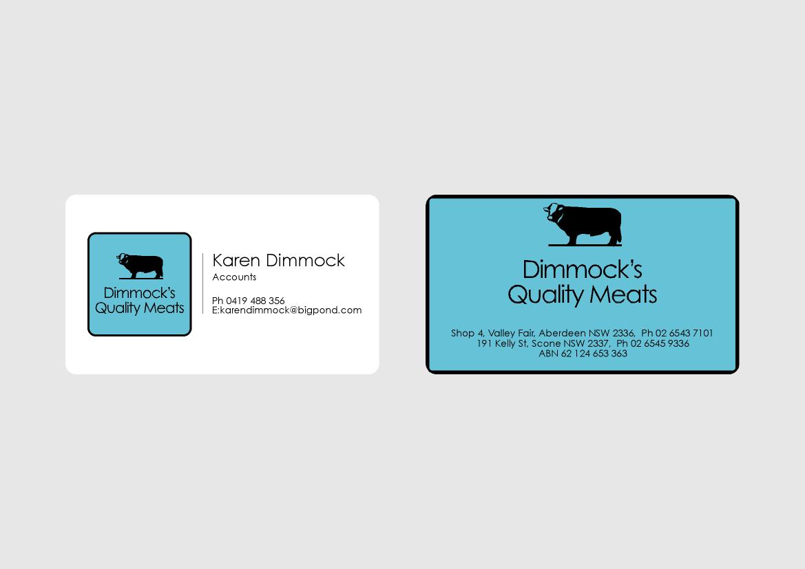 Business Card Design by cakalie for Dimmock's Quality Meats | Design #2108445