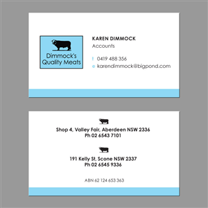 Business Card Design by foo for Dimmock's Quality Meats | Design: #2145884
